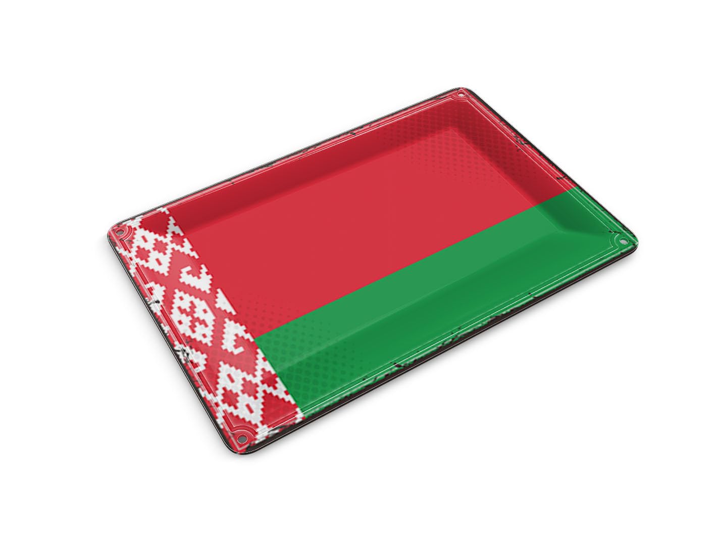 Femer Tin Postcard Belarus Flag 14 x 10 cm Retro Flag Belarus Decorative Sign