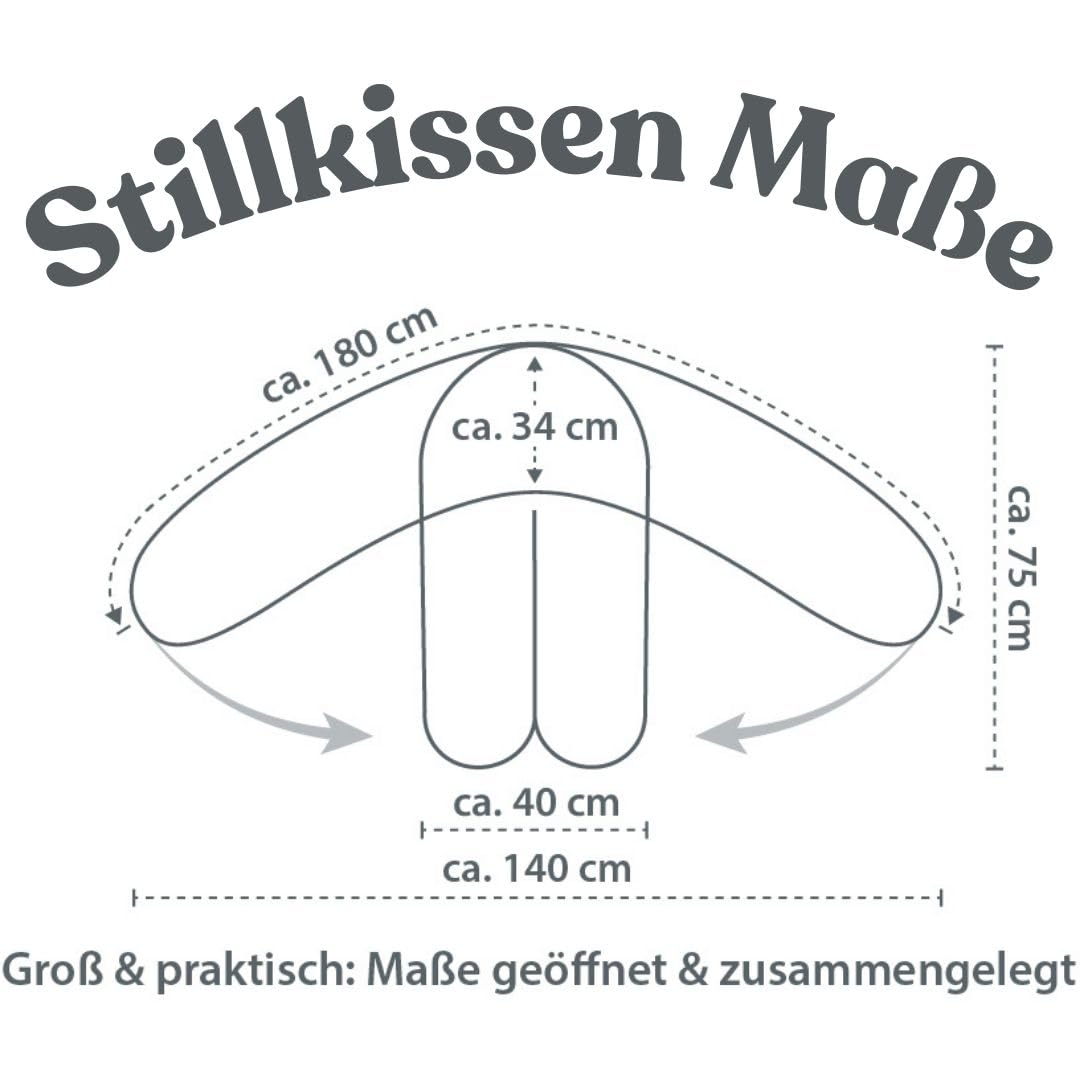Efie Bio-Stillkissen Schaf – 100% Baumwolle (KBA) – ergonomische EPS-Mikroperlenfüllung – Abnehmbarer Bezug, waschbar – handgefertigt in Deutschland
