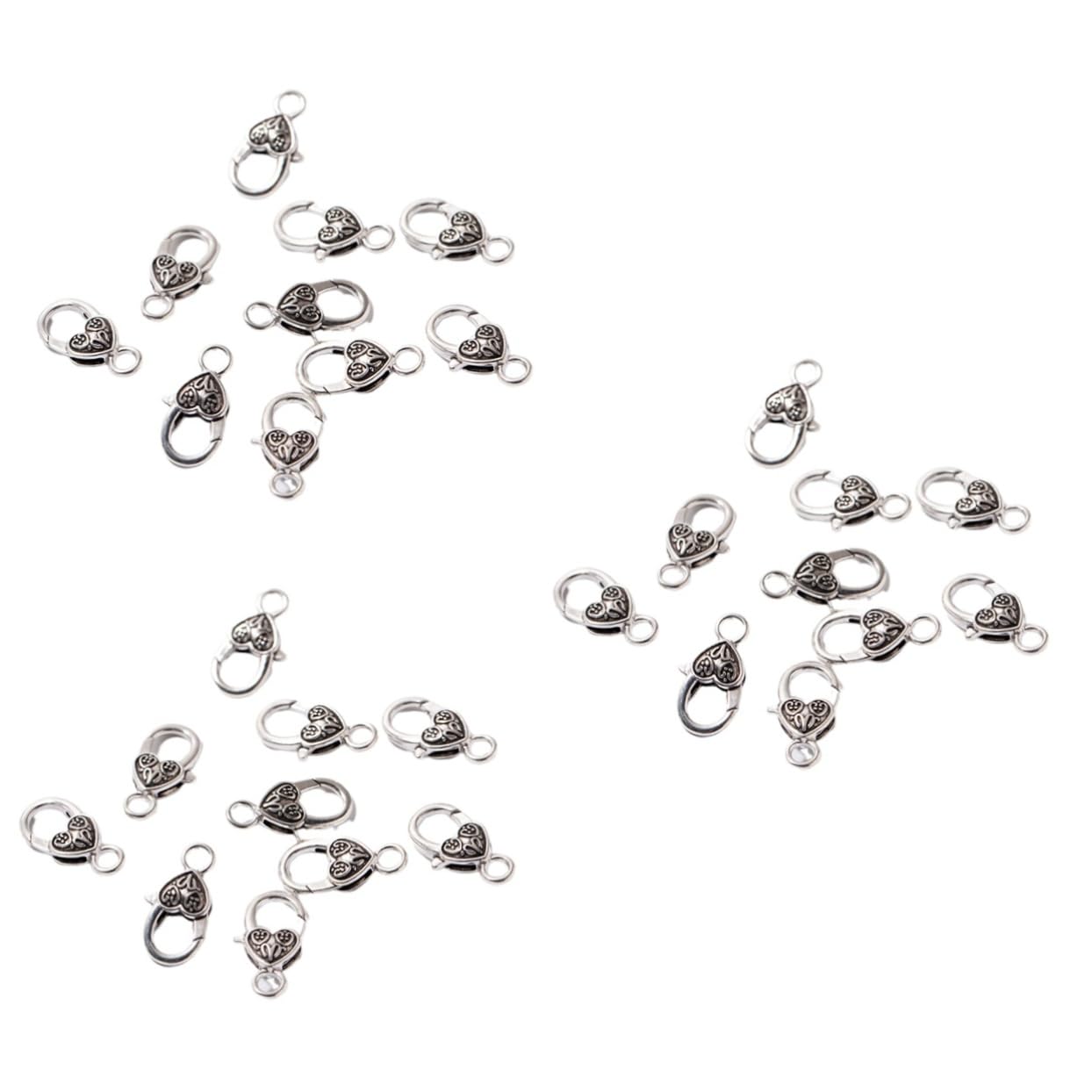 Operitacx Juego De 3 Cierres De Moda Para Collar Y Pulsera Con Forma De Corazón Cierre De Langosta Para Joyería (40 Unidades)
