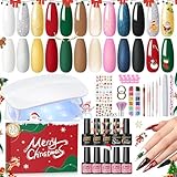 PEACECOLOR Kit Semipermanente Unghie,10 colori Smalti Semipermanenti per Unghie con lampad...