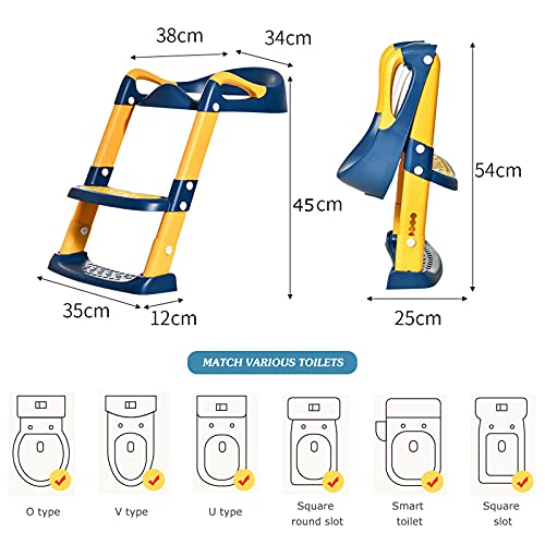 Barakara Zindelijkheidsbril voor kinderen, toilet potje, antislip, hoogte, verstelbaar, opvouwbaar trainingszitje met… - Afbeelding 8