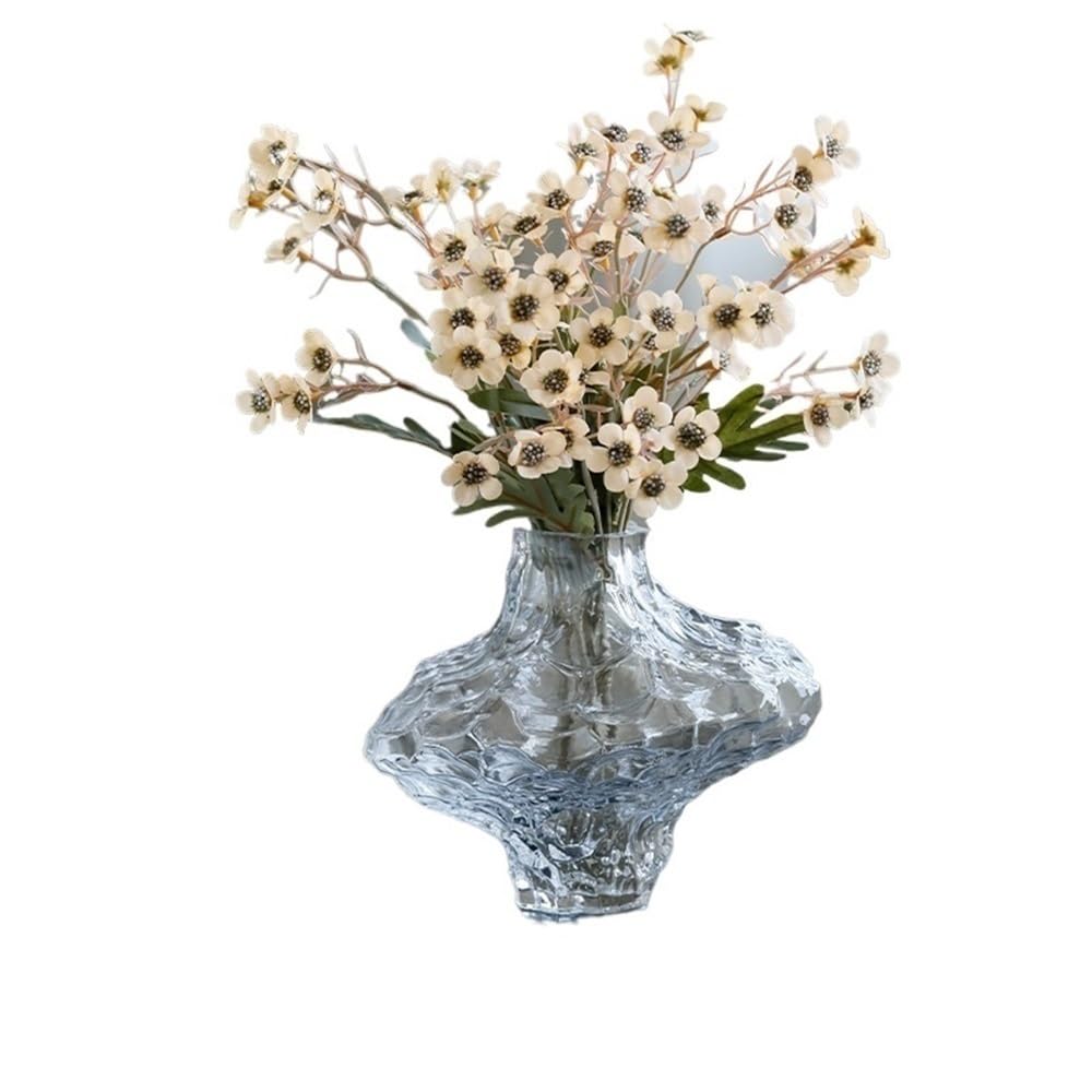 Gv8pA5fj7b Ready Arranged Flowers in Vase White Small Plum Fake Flowers Simulation Flower Arrangement Living Room Table Decoration with Glass Vase