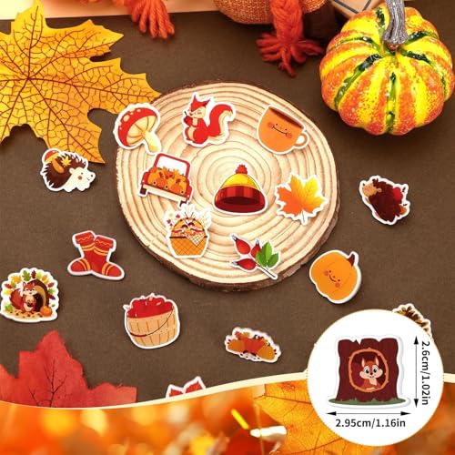 UPINS Fall Pins,60 Pcs Autumn Brooch Pins Acrylic Fall Leaves Squirrel Mushroom Hedgehog and Pumpkin Pins for Clothing Bags Hats Backpack and Gift Decorations2