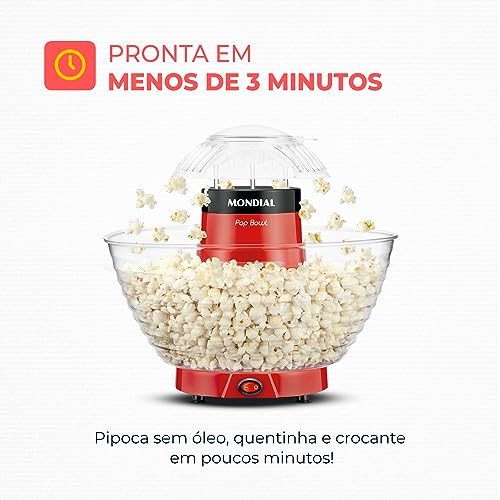 Pipoqueira Pop Bowl, Mondial, Vermelho, 1200W, 110V - PP-05 glide