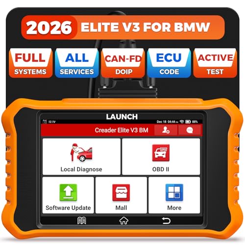 LAUNCH Creader Elite V3.0 for BMW OBD2 Scanner, 2026 Full Systems Bi-Directional Scan Tool, All Reset Services, ECU Code, CAN-FD & DOIP, Battery Registration Tool for BMW Mini RR, Lifetime Free Update