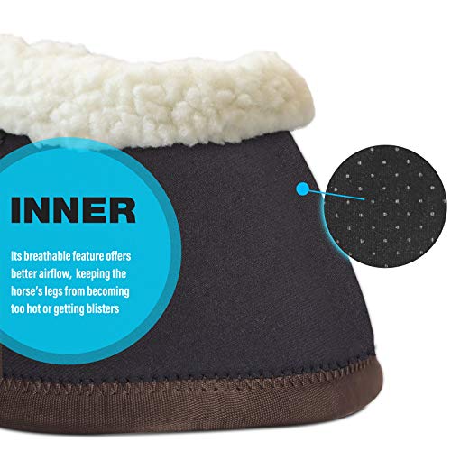 Image of Harrison Howard Essential Bell Boots Shock Absorption with Fleece Trim Non-Rotating Reinforcement