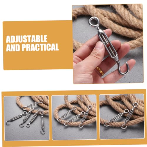 Veemoon 5pcs Heavy Duty Stainless Steel Turnbuckle Chain Rope Turnbuckle Wire Tensioner Screw Hook for Fence and miniatura 3