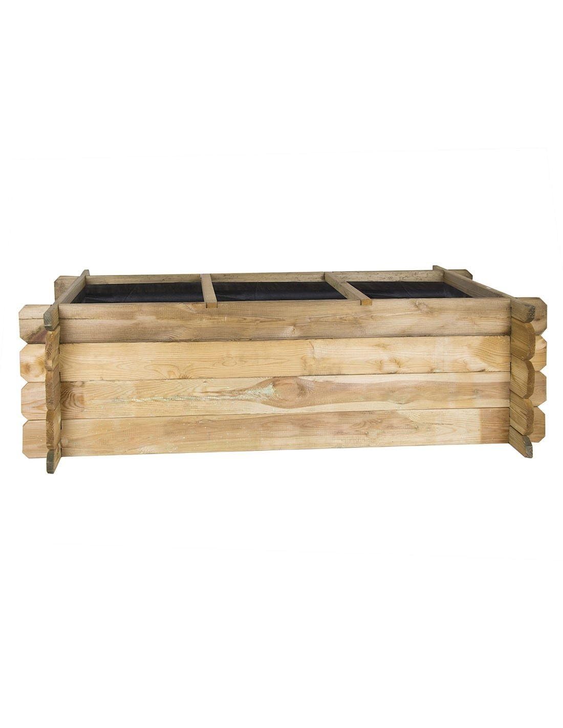 Faura - Huerto Urbano de Madera - Jardinera | 3 Cavidades, Pino | Resistente a Humedad y Rayos UV