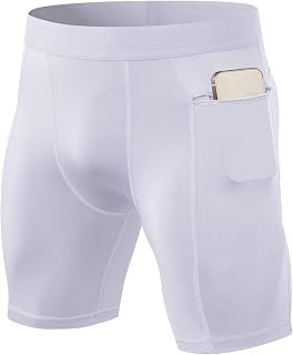 TERODACO Compression Shorts Men Zip Pocket Sweat Wicking Running Shorts Men Soft Stretchy Gym Shorts Men Anti Chafing Underwear for Cycling Sports Workout,Lightweight Breathable Quick Dry