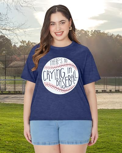 NANYUAYA Plus Size Baseball Shirts for Women Softball Mom Shirt Game Day Baseball Graphic Tee Baseball Short Sleeve Top3