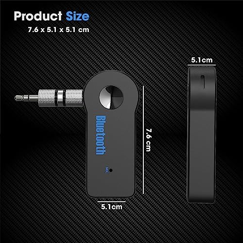 Image of Sounce Bluetooth Receiver /Hands-Free Car Kit, Portable 3.5mm Bluetooth Aux Adapter Wireless Music Streaming for Home, Car Audio System, Headphone, Speaker (Bluetooth 4.2, A2DP, 40 FT Range)