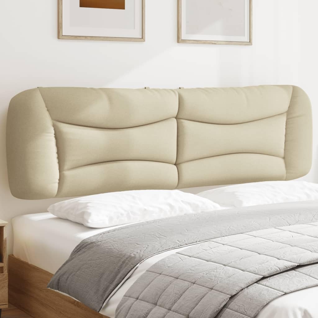 Cuscino Testiera Hvar Crema 180 cm in Tessuto Traspirante Morbido per Letto Elegante Testata Imbottita con Fibra PP per Lettura TV Supporto Schiena Facile Installazione Con Fascia o Testiera Curva