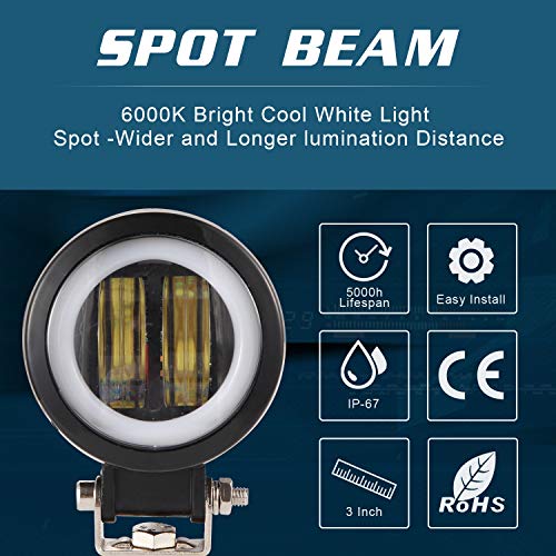 Kairiyard KA-MOTO-3IN LIGHT 3Inch Led Motorcycle Driving Lights 60W 6000K Auxiliary Spotlights thumb #8