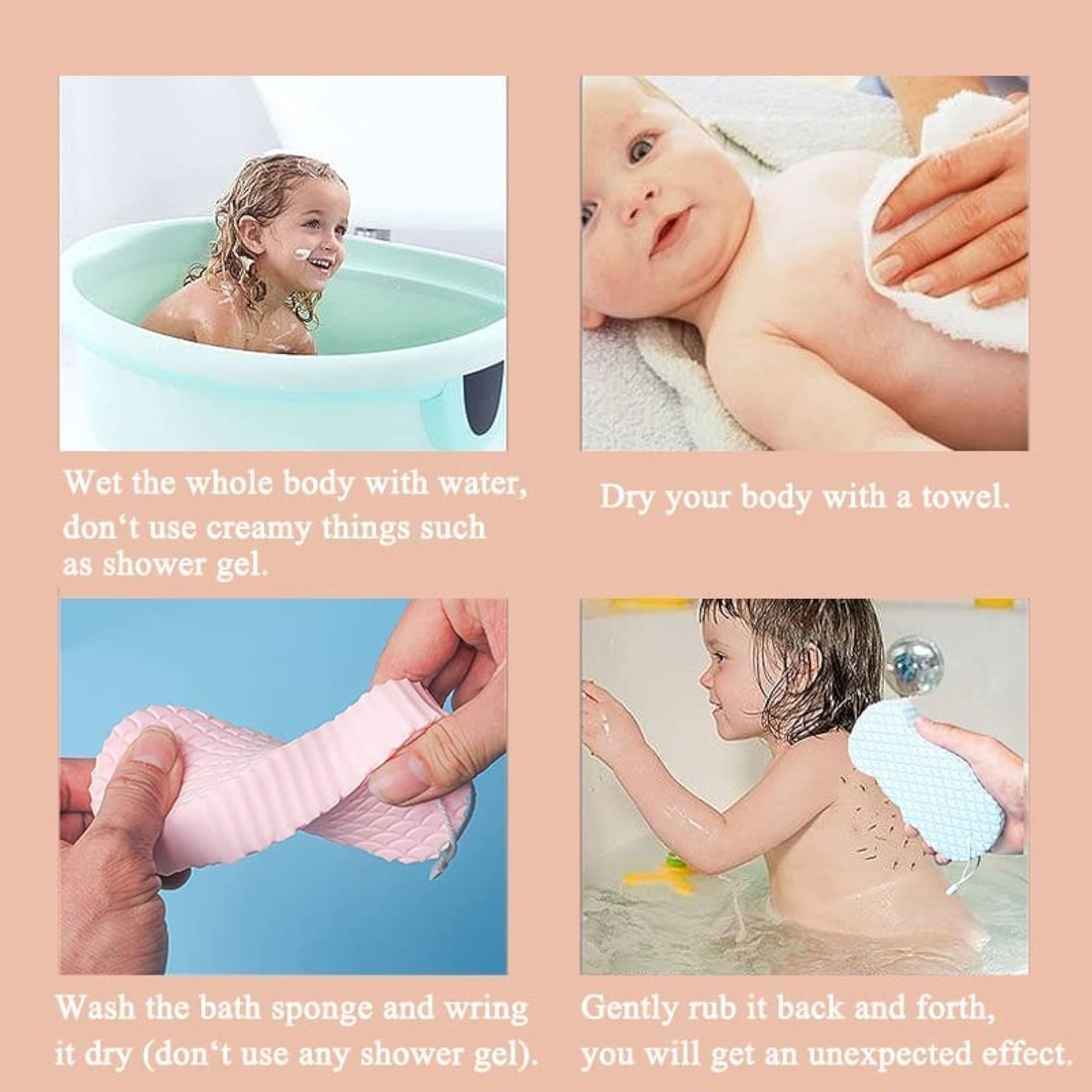 Ultra Soft Bath Body Shower Sponge, Magic Dead Skin Remover
