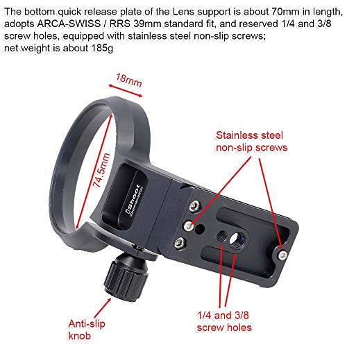 iShoot Anillo de Montura para Trípode de Metal Compatible con Canon RF 28-70mm f/2L USM, Soporte para Lente con Placa de Liberación Rápida Arca-Swiss miniatura 5