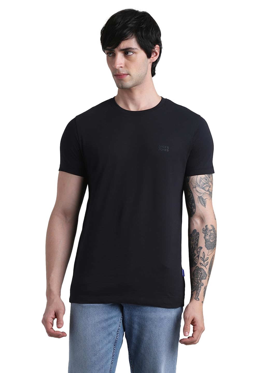 jack & jones Men's Cotton Solid Slim Fit T-Shirt-picture-21