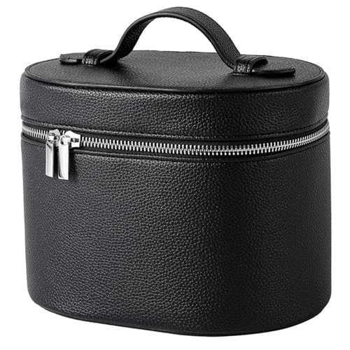 Trousse de maquillage en cuir avec séparateurs et fermeture éclair pour voyage