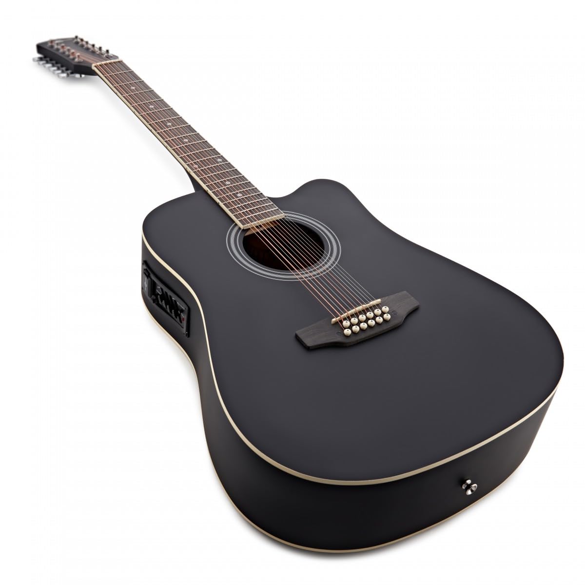 Chitarra Elettroacustica Dreadnought a 12 Corde di Gear4music, Nero