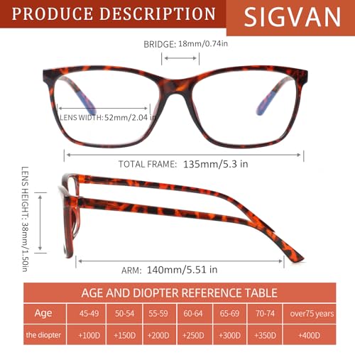 Image of SIGVAN Ladies Reading Glasses Blue Light Blocking Spring Hinge Fashion Pattern Print Eyeglasses for Women