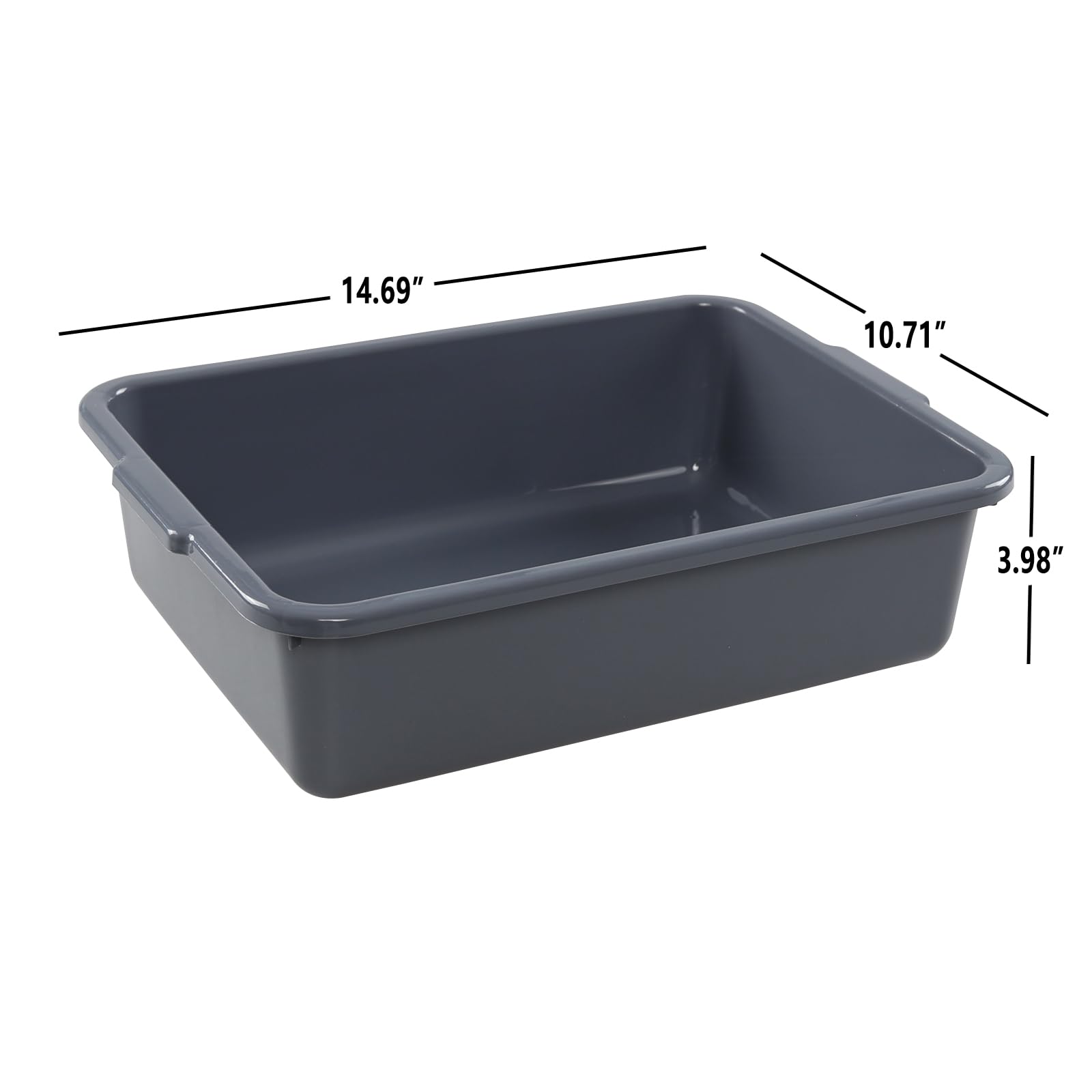 Kleine kommerzielle Einkaufskisten, 8 l, Kunststoff, Busbox, Grau, 5 Stück