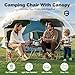 VTOY(50”Hx36”W Lawn Chairs，Camping Chair with Canopy Foldable W/Sun Shade for for Beach Camping Folding Outdoor Fishing/Sports|with Two Cup Holder and Storage Bag., Olive green