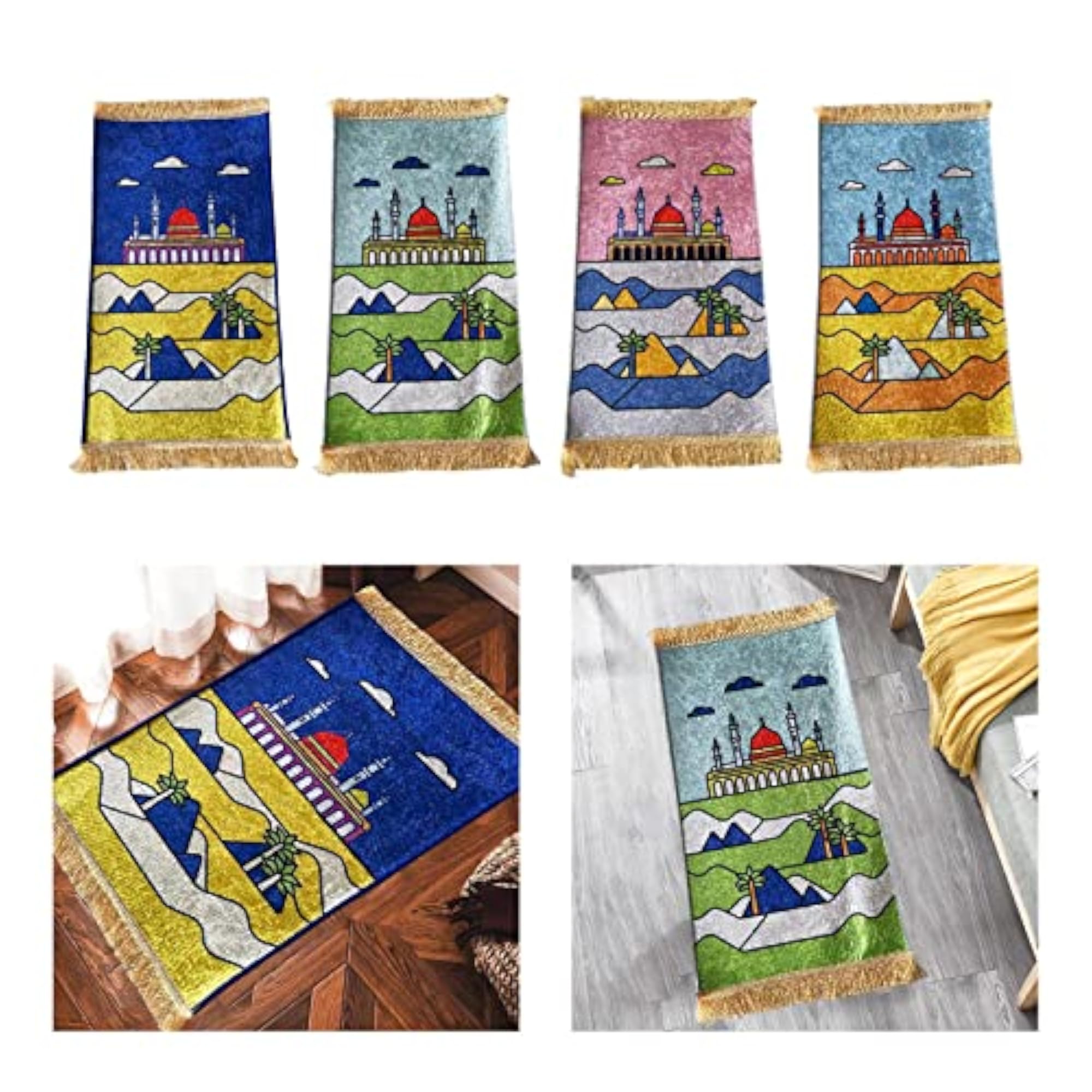 Portable Prayer Rug for Kids, Dark Blue