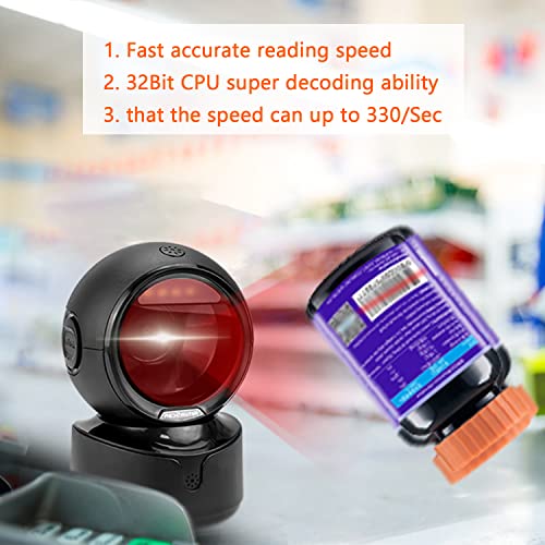 Netumscan Automatic Omnidirectional Desktop Barcode Scanner, Hands-Free Usb Wired Qr Barcode Reader thumb #4