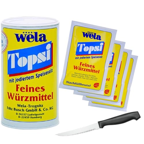 WELA Topsi 200 g + 4 bolsas de recambio de 100 g con sal yodada