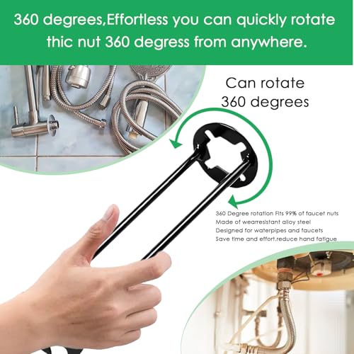 Zieuyend 2Pcs Multifunctional Basin Wrench Set, 7 Sizes Universal Under Sink Plumbers Tool with Four-Jaw Hex Wrench for Kitchen & Bathroom, Includes Free Gloves - Image 7