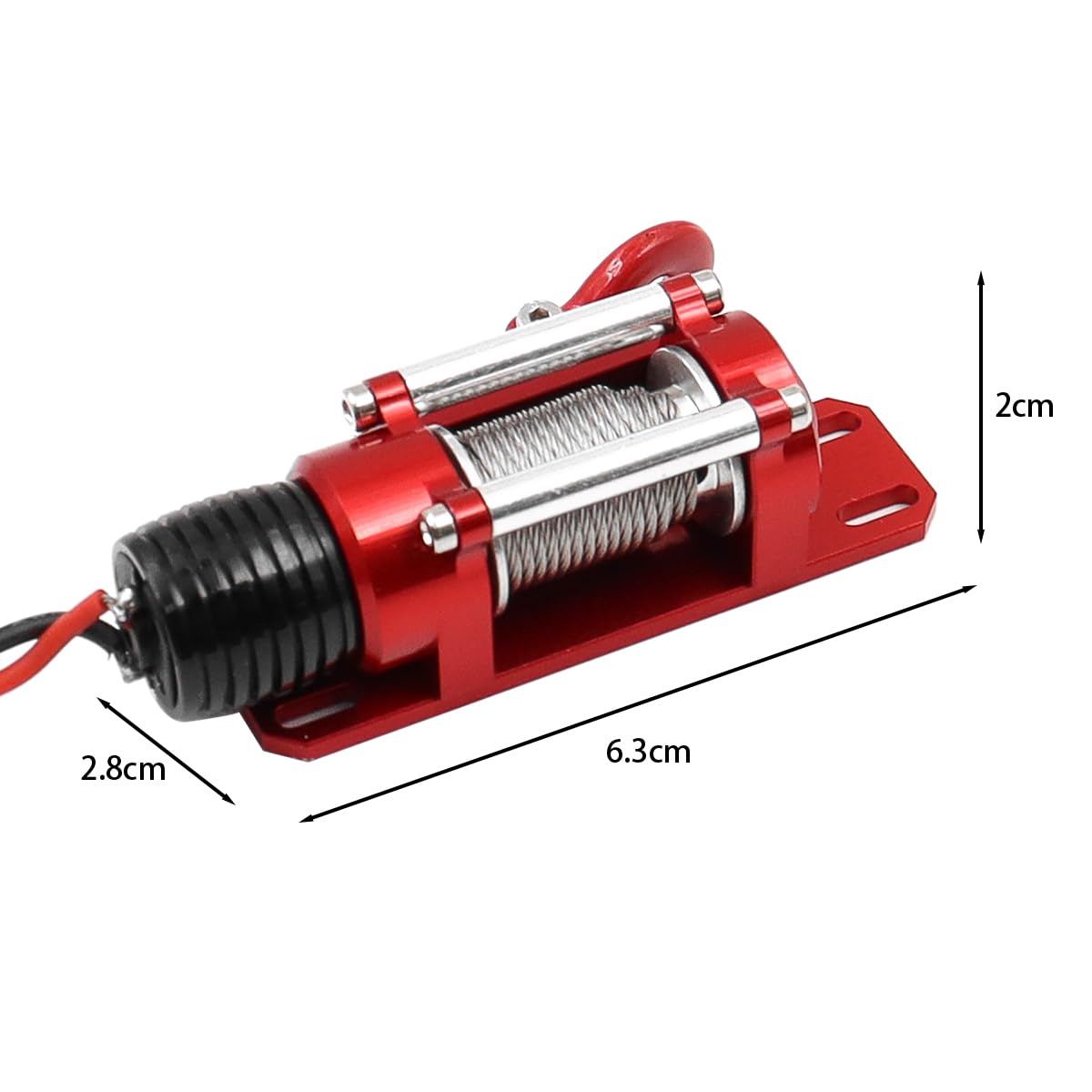 Sarini RC Winch 1/10 Escala Crawler Winch Remolque Modelo Coches Vehículo Inalámbrico Metal Winch Control Remoto Kit Simulación Coche Winch 1:10 Accesorios Controlador
