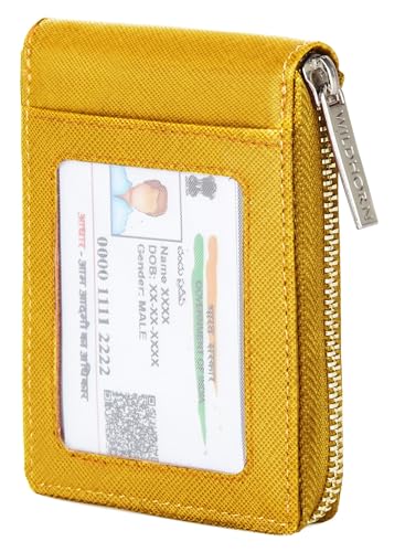 Image of WildHorn RFID Protected Leather Wallet for Men, Yellow