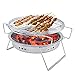 Mini barbecue a carbonella Mini Charcoal BBQ Grill in acciaio inox pieghevole portatile rotonda Barbecue Stufa per cucinare all'aperto Camping Escursionismo Picnics