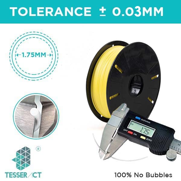 Image of Tesseract Premium PLA + 1.75mm 3D Printing Filament | Dimensional Accuracy + /- 0.03mm | Compatible with Most FDM Printers | 1 KG 3D Printer Filament - PLA Yellow (Quantity 10)