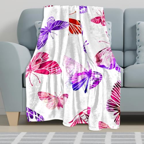 Couverture polaire papillons douce microfibre chaude jeté canapé - 6