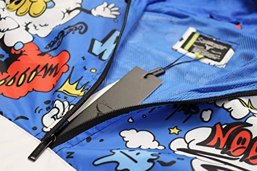 Image of Screenshotbrand Lightweight Hooded Water Resistant Windbreaker - Zip-up Fashion Map Print Rain Jacket