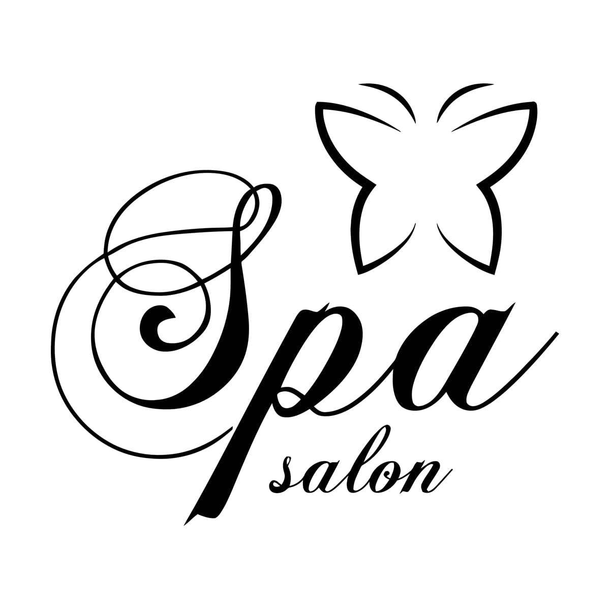 Vinyl Wall Decals Spa Salon Logo Butterfly Beauty Woman 54x64.8cm Self Adhesive Large Black