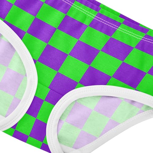 Purple and Green Buffalo Checkered Toddler Girls's Underwear 2T4