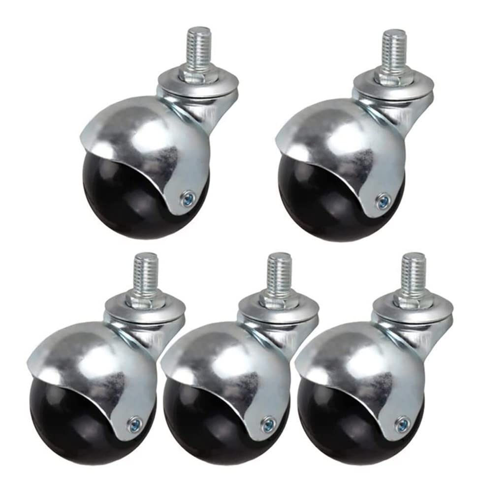 Bürorollen, 2"-Kugelgelenkrollen mit Bremsen, Nylon-Möbelrollen, 1,5"-Lenkrollen, 120 kg Tragkraft, M8/M10-Schraube