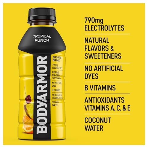 BODYARMOR Sports Drink, Tropical Punch, Coconut Water, 16 Fl Oz, 12 Pack - image 3