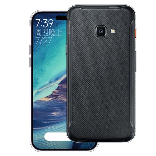 WUACYEAMING Cover per Samsung Galaxy Xcover 4s,Cover Case in Silicone Trasparente Ultra Sottile e Leggera, Anti Ingiallimento Custodia con Antiurto, Anti-Graffio e Retro TPU-(trasparente)
