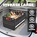 Homeve Trunk Organizer, Car Storage, Reinforced Handles, Collapsible Multi-Compartment Car Organizers, Foldable, Waterproof, 2 Compartments, Suitable for Car Accessories, SUV (Black, Standard)