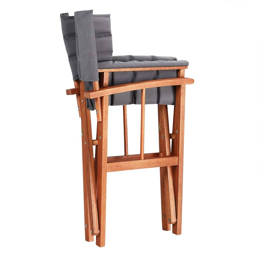 CASARIAu00ae Cannes Directors Chair | Foldable Wooden | Garden Bistro Cafe | Restaurant Patio Balcony | Outdoor Furniture Seat | Pop Up | Folding Makeup