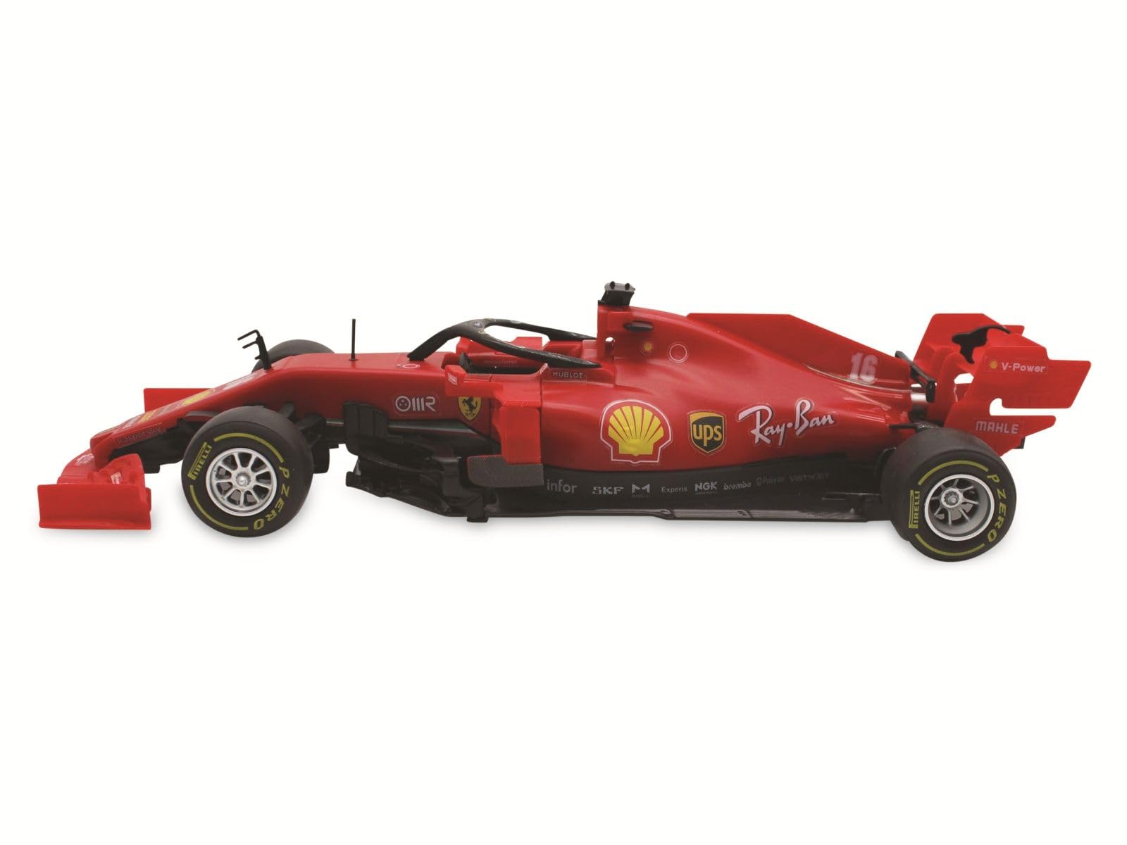 Ferrari SF 1000 1:16, 2,4 GHz zestaw do montażu – części są nakładane, nie są wymagane żadne narzędzia ani klejenie, wierne odwzorowanie szczegółów, otwieranie drzwi ręcznie