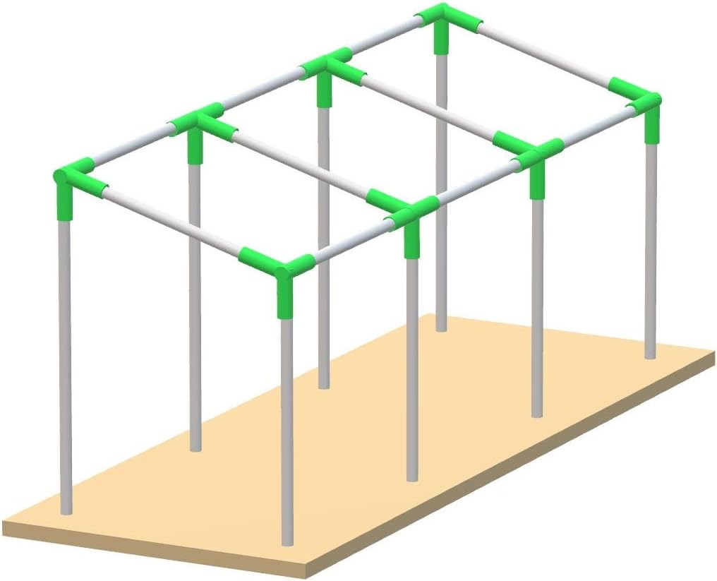 GoodsZone Canopy Fittings Set 1-3/8" Slant Roof Lean to Frame Slope Carport Shed Greenhouse Connectors Galvanized Steel Full Set for 8 Legs, Without Poles