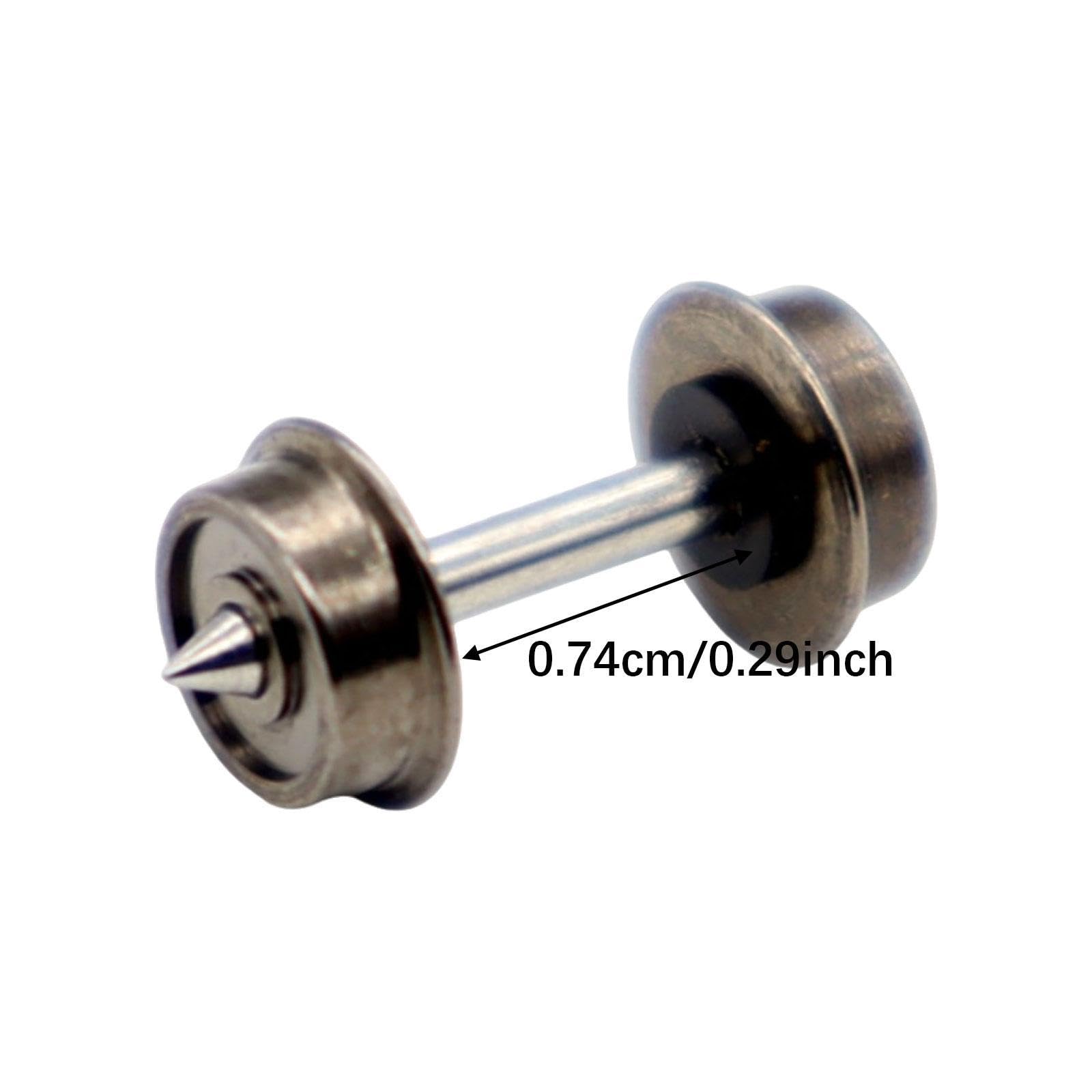 Colcolo Ruedas de Metal de 24 Piezas, Rueda de Escala n, Profesional, Parte de Repuesto, Hobby Trenes Eje de Metal de Accesorios para 1: 160 Trenes Modelo