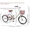 TT-YEC Outdoor Cycling Adult Tricycle, Women/Men Beach Cruiser Three Wheel Bike, High Carbon Steel Frame Tricycle with Removable Basket for Shopping, City Tricycle,E #2