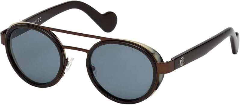 Moncler Unisex Adult Classic Round Sunglasses Blue Lens 50mm