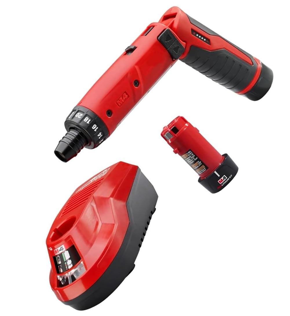 Electric Screwdriver For Milwaukee 2101-22 M4 4V 1 4-Inch Hex Screwdriver w Batteries