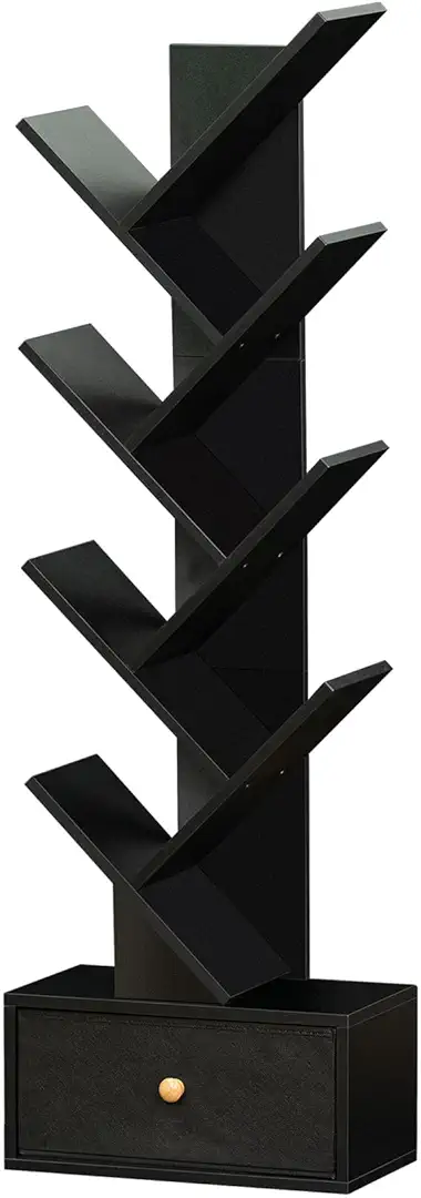 8 Tier Tree Bookshelf with Drawer, Free Standing...