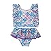 ROMIDA Mädchen Einteiliger Badeanzug Fischschuppendruck Bademode Bikini Set Sommer Schwimmen Badeanzug Strandmode Sommerurlaub Bademode